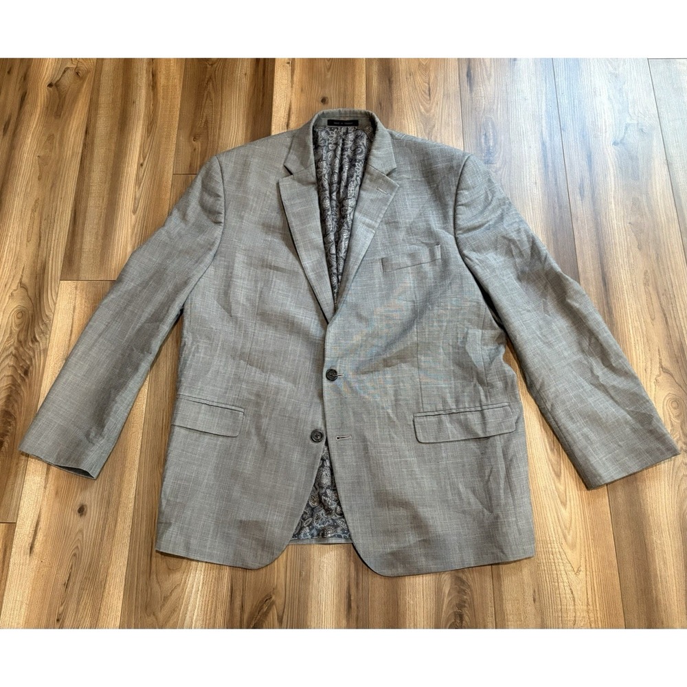 Chaps Men's Sz 46R Blazer Sports Coat Gray Paisley Lining